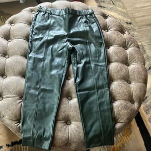 Ann taylor green faux leather pants